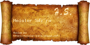 Heisler Sára névjegykártya