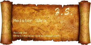 Heisler Sára névjegykártya